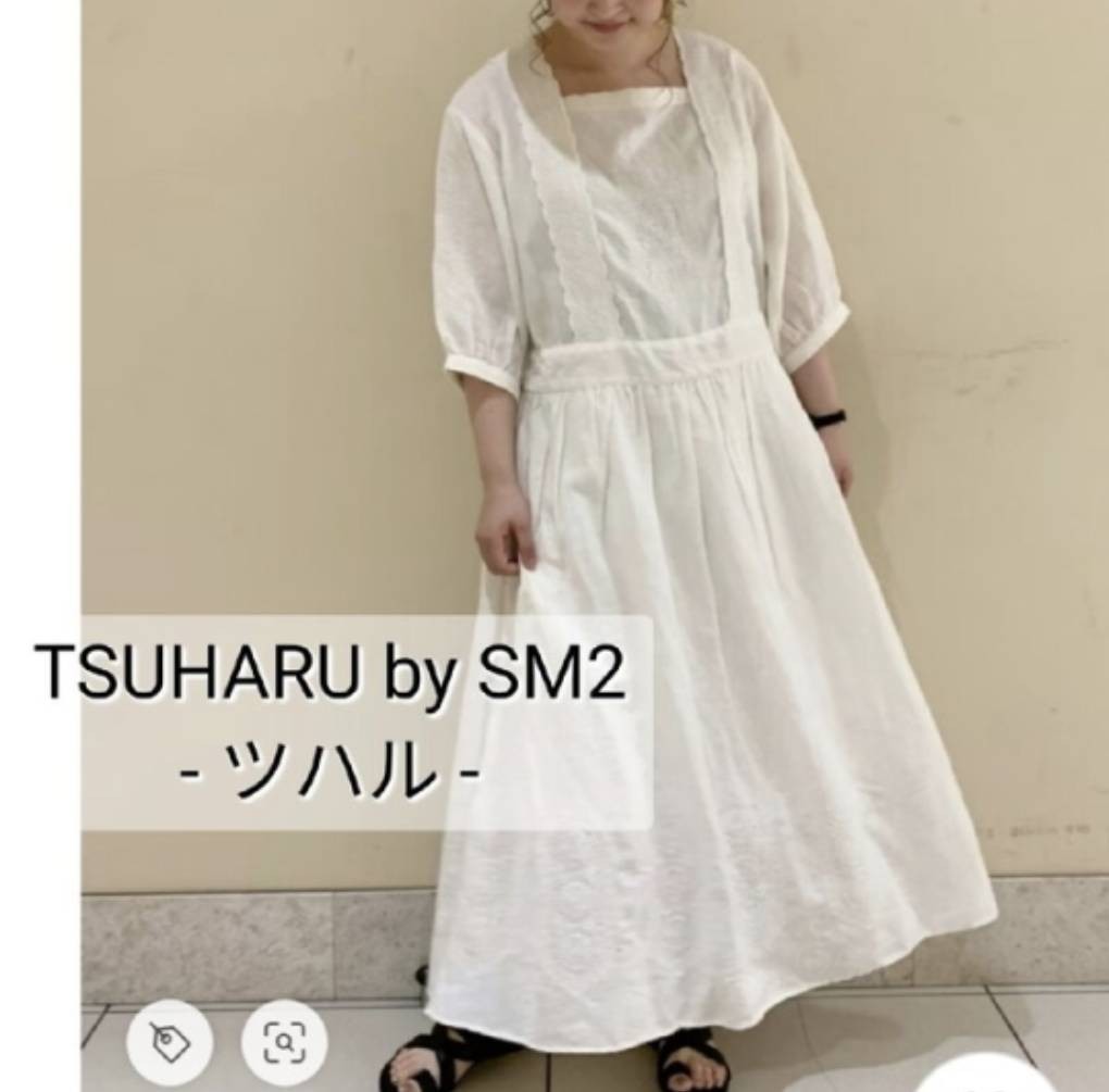 【未使用品】TSUHARU by SM2 / サマンサモスモス　　ツハル　　モチーフ刺繍ワンピース