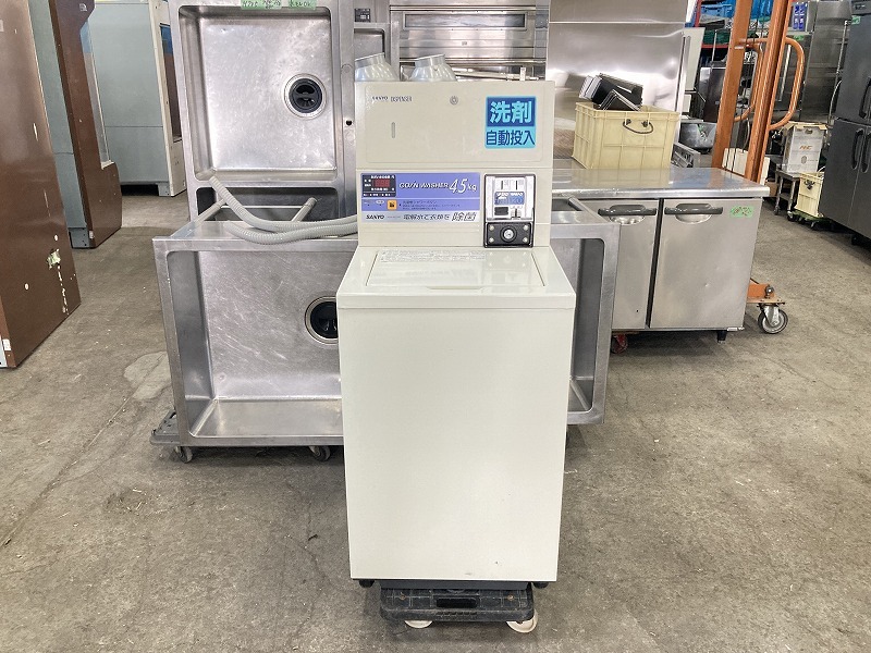 M-975 サンヨー 全自動電気洗濯機 洗剤自動投入器付き ASW-45CJ 4.5Kg