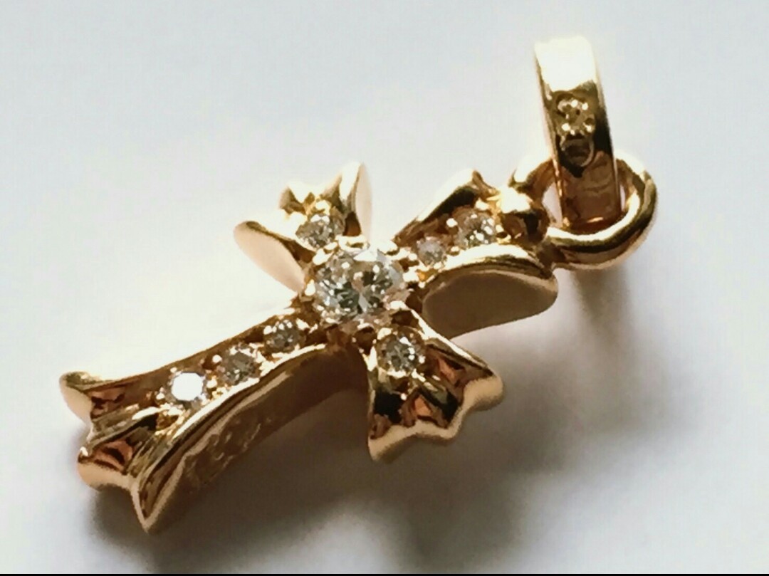 自身購入】正規品 クロムハーツ ベビーファット22k 純正パヴェ