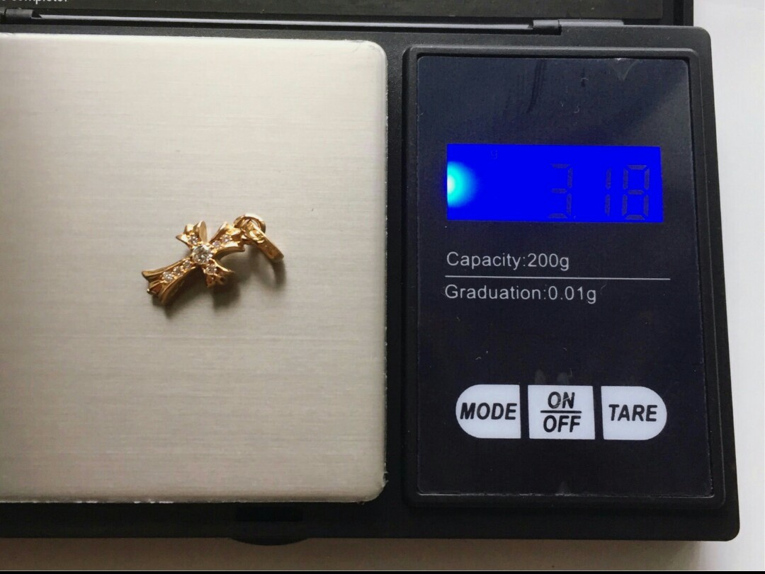 自身購入】正規品 クロムハーツ ベビーファット22k 純正パヴェ