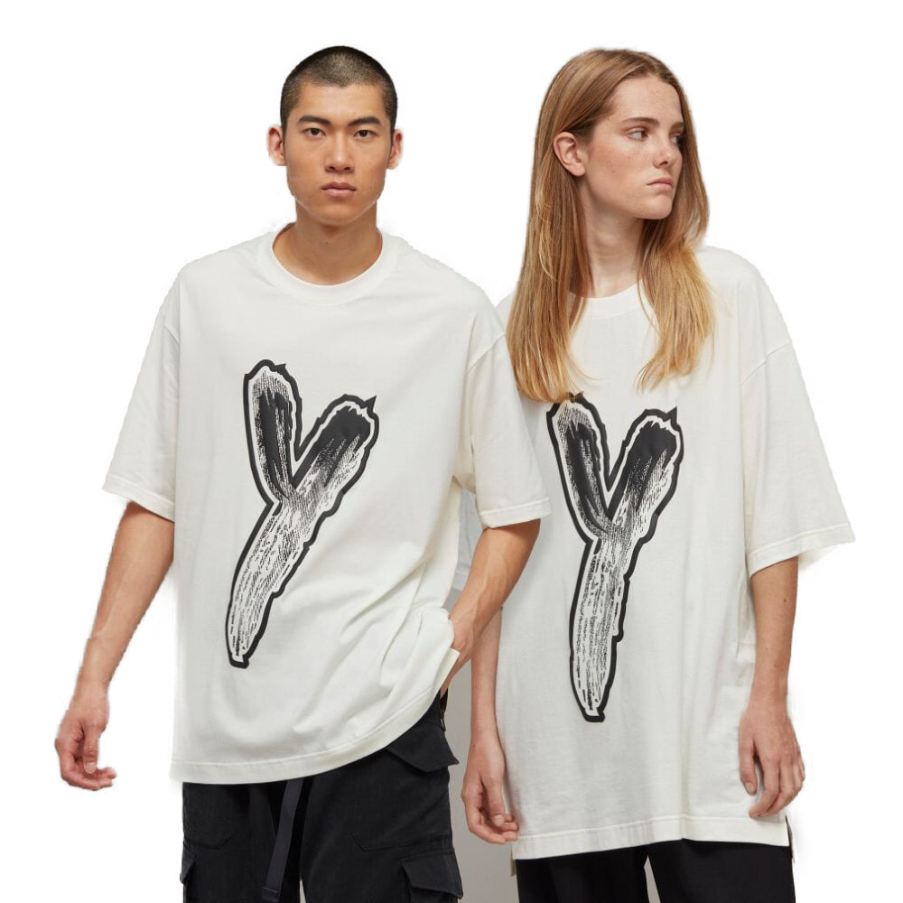 Y－３ ワイスリー グラフィックロゴ半袖Ｔシャツ ショートスリーブＴシャツ ストリートファッション メンズ MENS HY1272 WHITE L
