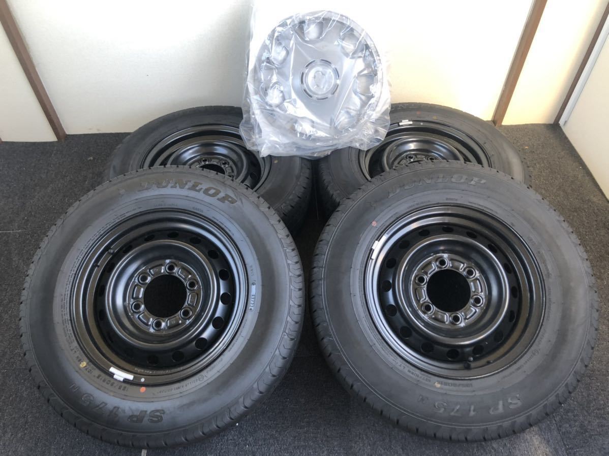 送料0円】 ダンロップSP175N ハイエース新車外し☆タイヤ4本セット 195