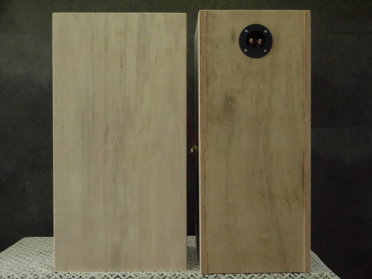 ☆146㎜開孔済み☆ハンドメイドバックロードホーンBOX・完成品ペアー：木目のきれいな15㎜合板使用してます。スピーカー接続端子付き！の画像6