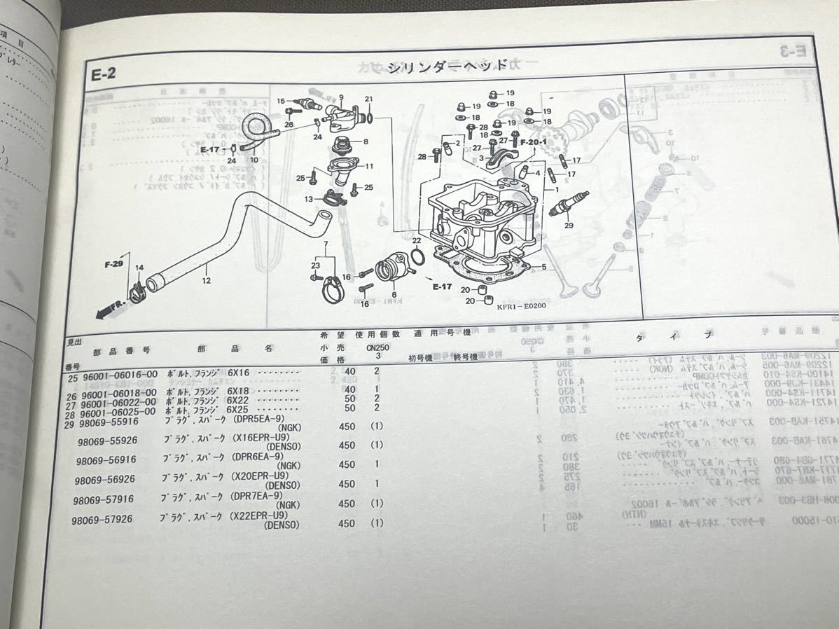 フュージョン　フュージョンTypeX MF02 パーツカタログ パーツリスト 第一版　ホンダ_画像6