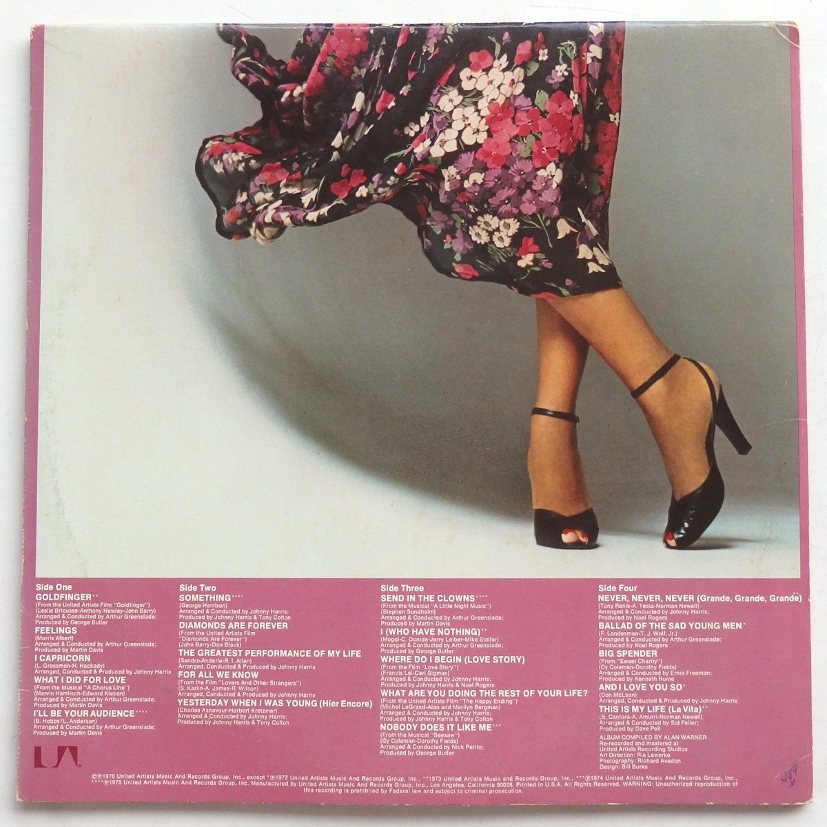 LP SHIRLEY BASSEY SHIRLEY BASSEY'S GREATEST HITS UA-LA-715-H2 2枚組 米盤_画像2