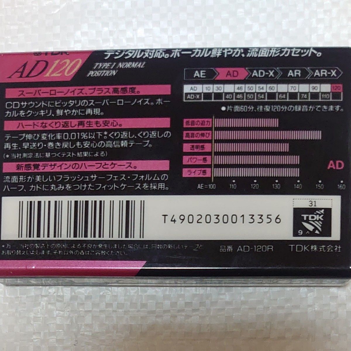 カセットテープ TDK　AD120　（未使用未開封品）