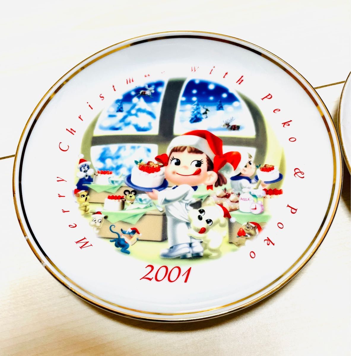 不二家　ペコちゃん　クリスマスプレート　2004
