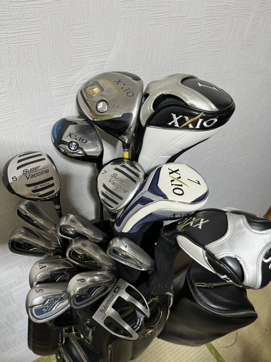 超豪華XXIO7代目等13本ゴルフセットS+豪華XXIO キャデバッグ+オマケ