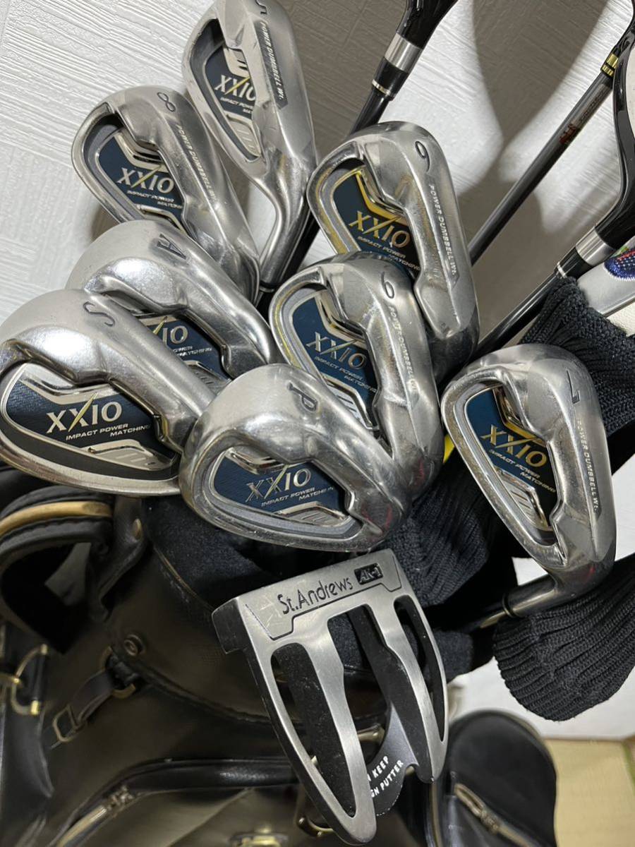 超豪華XXIO7代目等13本ゴルフセットS+豪華XXIO キャデバッグ+オマケ