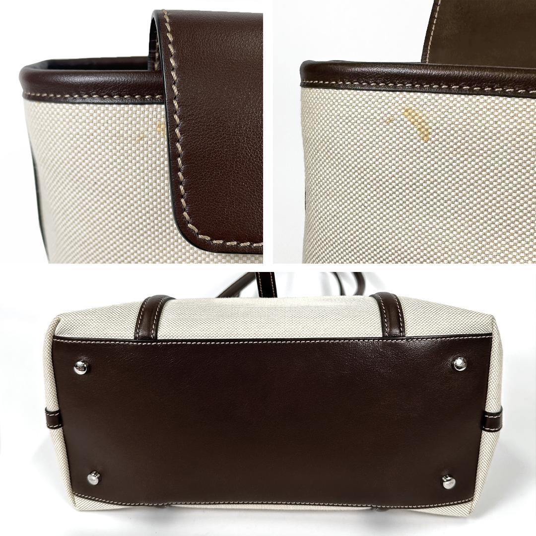 ☆極美品☆トッズ ジョイ トートバッグ レザー キャンバス バイカラー