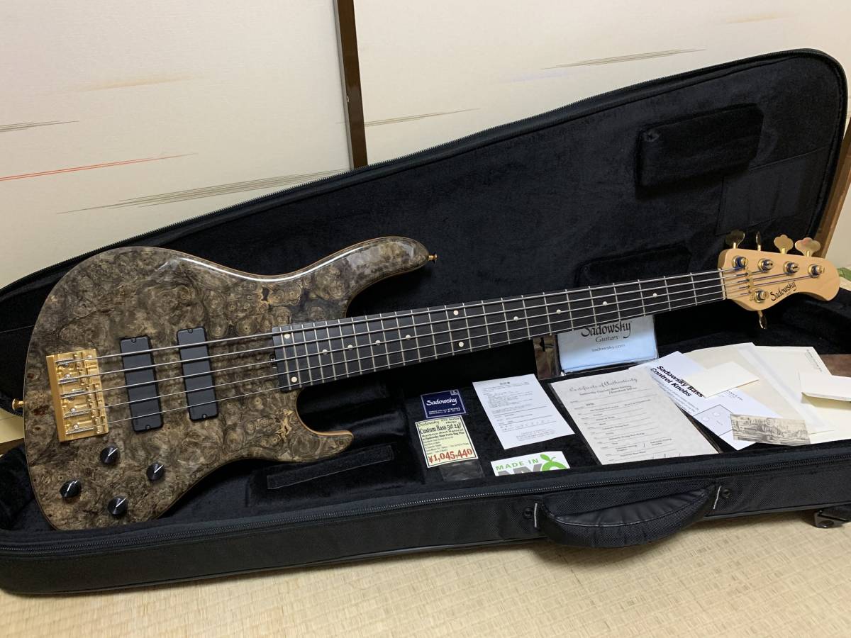 【値引き！3月22日まで！】 美品 Sadowsky NYC Custom Bass 5string 24F Buckeye Burl レア