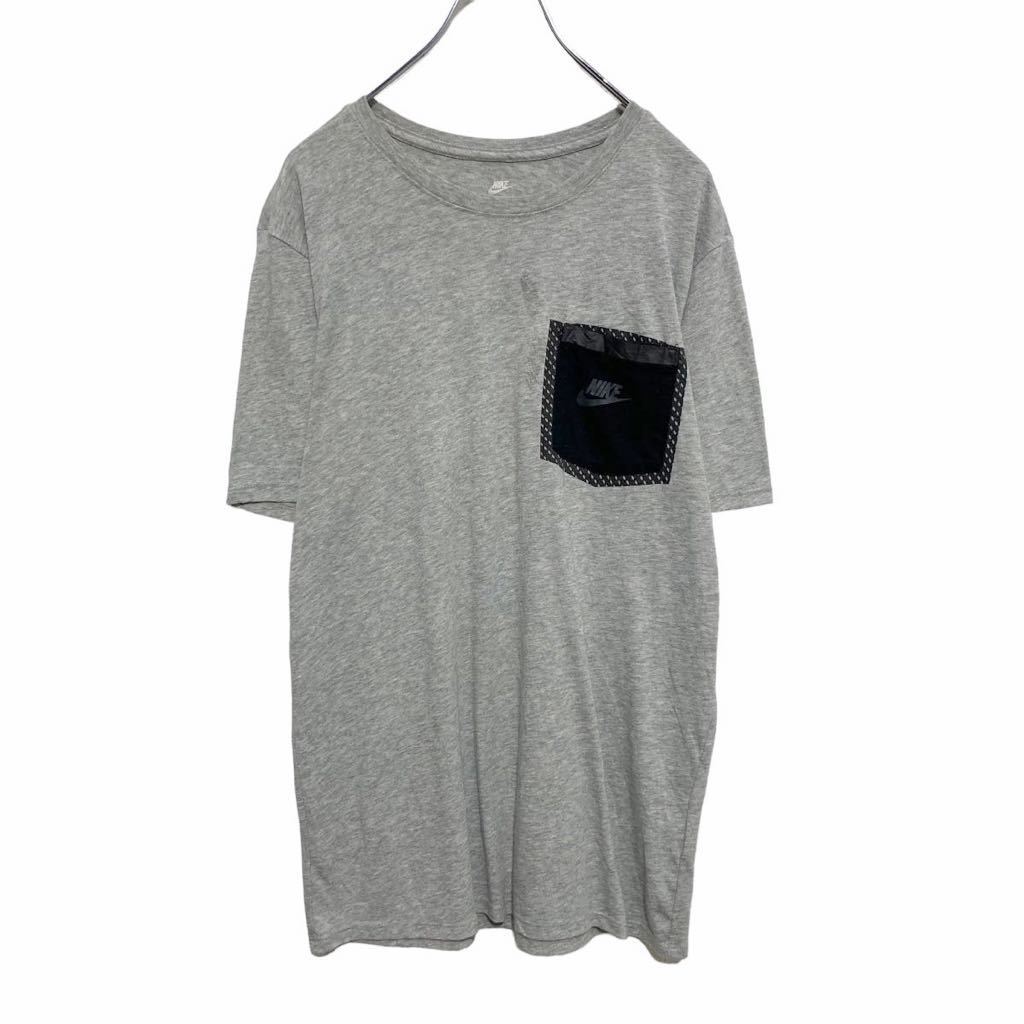 NIKE 半袖 ロゴ Tシャツ M グレー ブラック ポケット ナイキ スポーツ 古着卸 アメリカ仕入 a504-6318_画像1