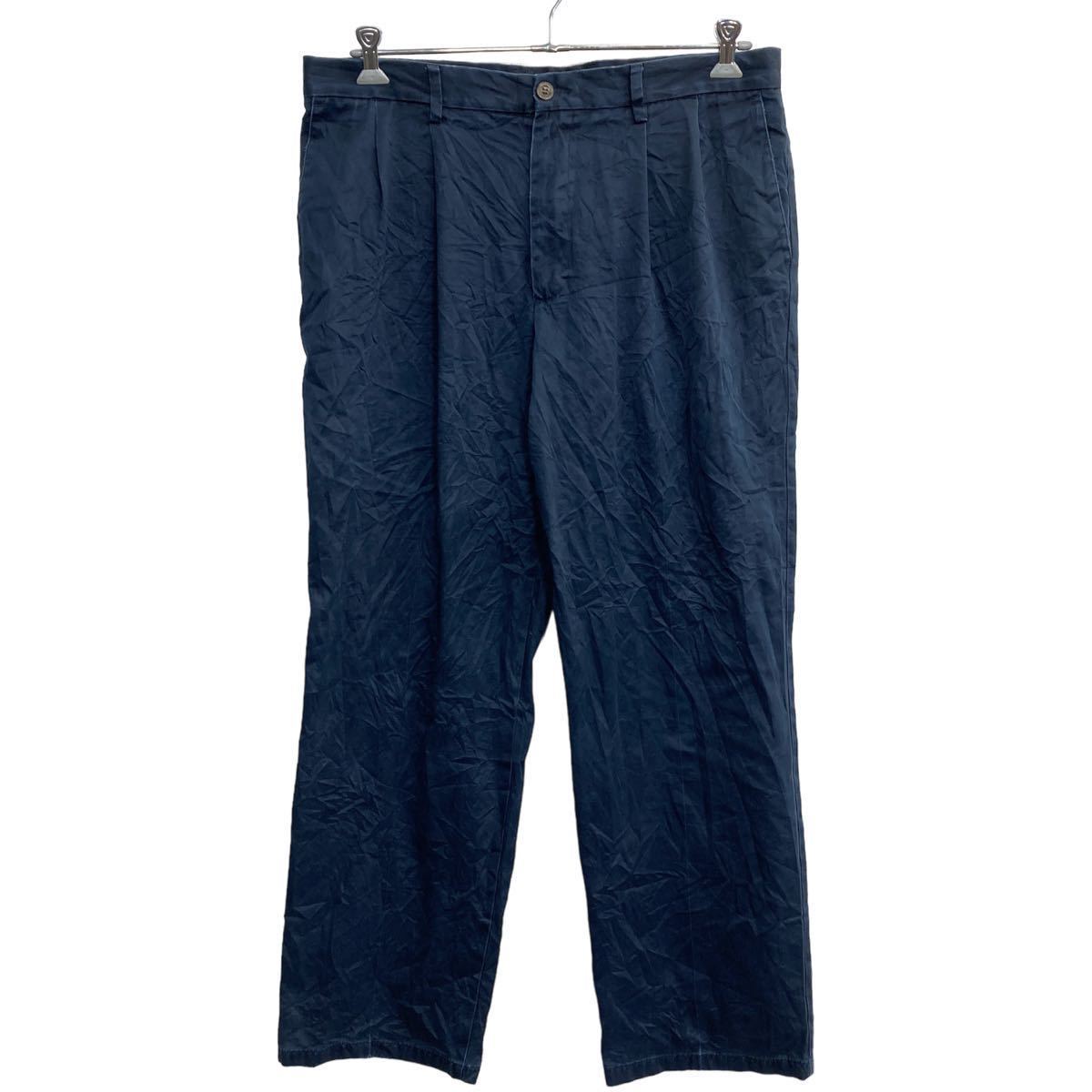 DOCKERS チノパンツ W36 ドッカーズ タックパンツ ビッグサイズ ネイビー 古着卸 アメリカ仕入 2304-158_画像1