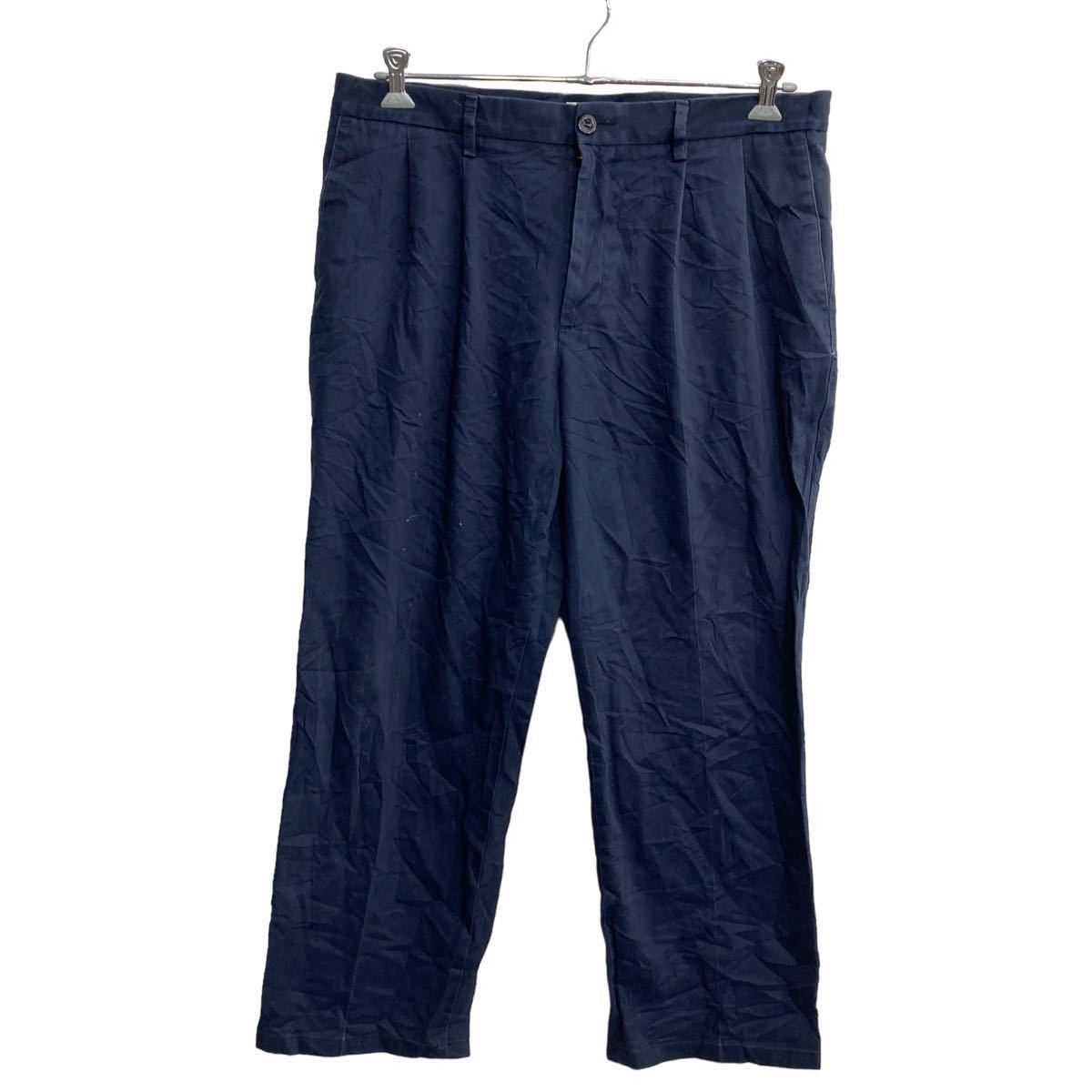 DOCKERS チノパン W36 ドッカーズ クラシックフィット タック ビッグサイズ ネイビー 古着卸 アメリカ仕入 2304-479_画像1