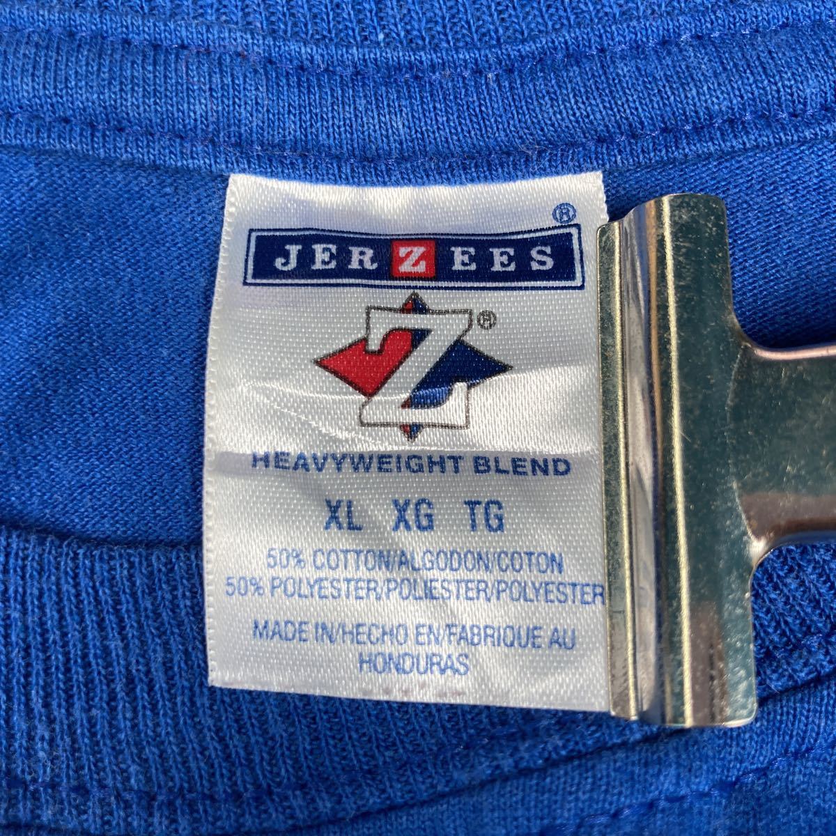 JERZEES 半袖 プリント Tシャツ XL ブルー ホワイト ジャージーズ 文字 ビッグサイズ 古着卸 アメリカ仕入 a504-5544_画像7