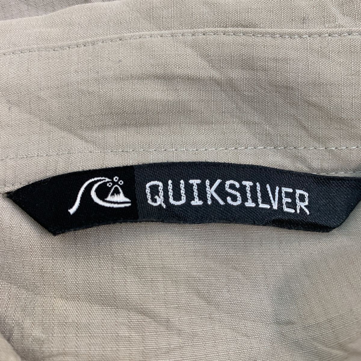 QUIKSILVER 長袖 ワーク シャツ L ベージュ クイックシルバー ビスコース ナイロン スポーツ 古着卸 アメリカ仕入 a504-5523_画像7