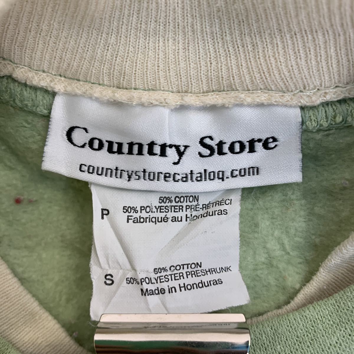 country store ダブルネック スウェットトレーナー ウィメンズ S グリーン ストーン 鳥 刺繍 レトロ 古着卸 アメリカ仕入れ a401-5710_画像7