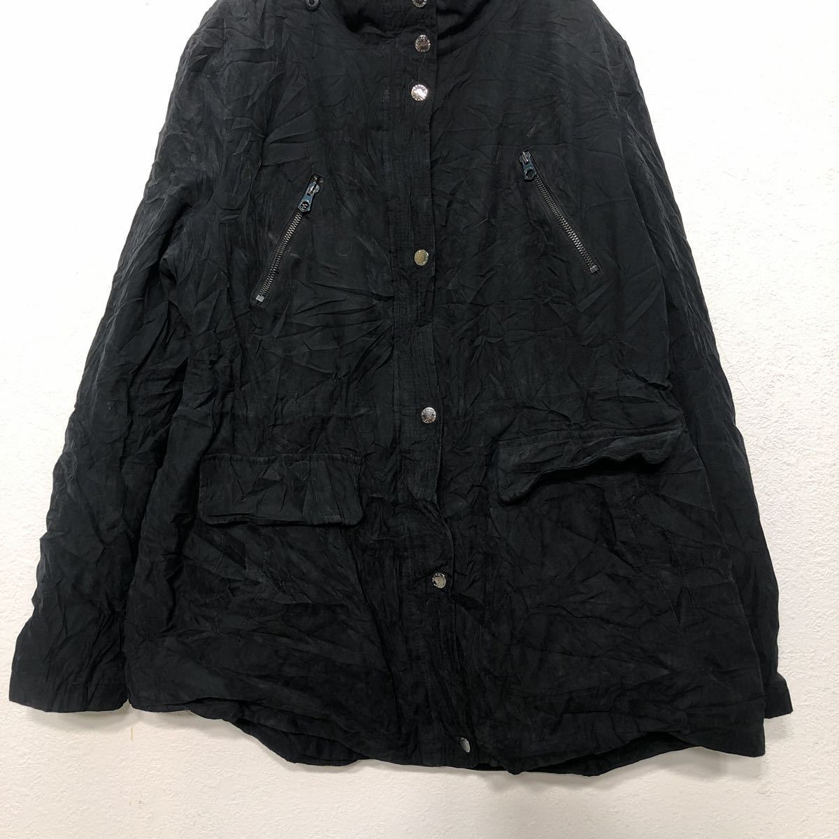 NAUTICA cotton & nylon jacket XL size big size Nautica wi men's black black old clothes . America stock a401-6200