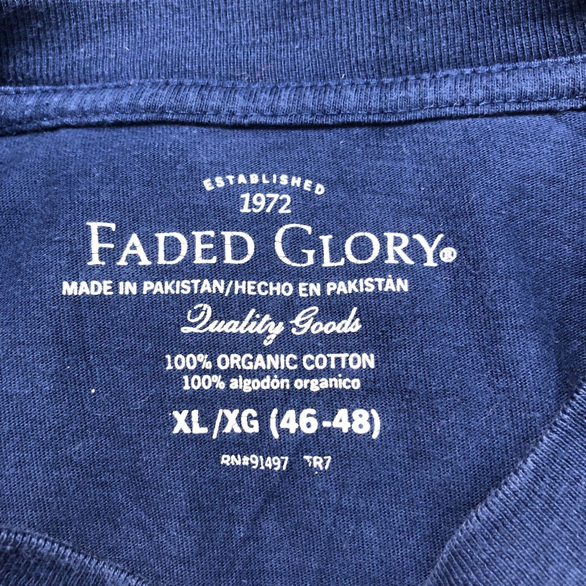 FADED GLORY 半袖 プリントTシャツ XLサイズ ビッグサイズ 星条旗柄 紺 ネイビー 古着卸 アメリカ仕入れ a406-5516_画像7