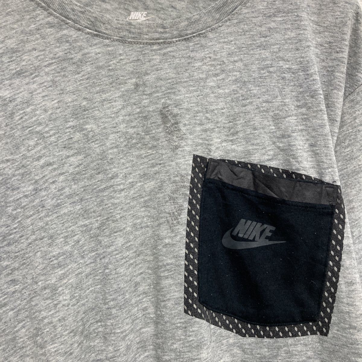 NIKE 半袖 ロゴ Tシャツ M グレー ブラック ポケット ナイキ スポーツ 古着卸 アメリカ仕入 a504-6318_画像4