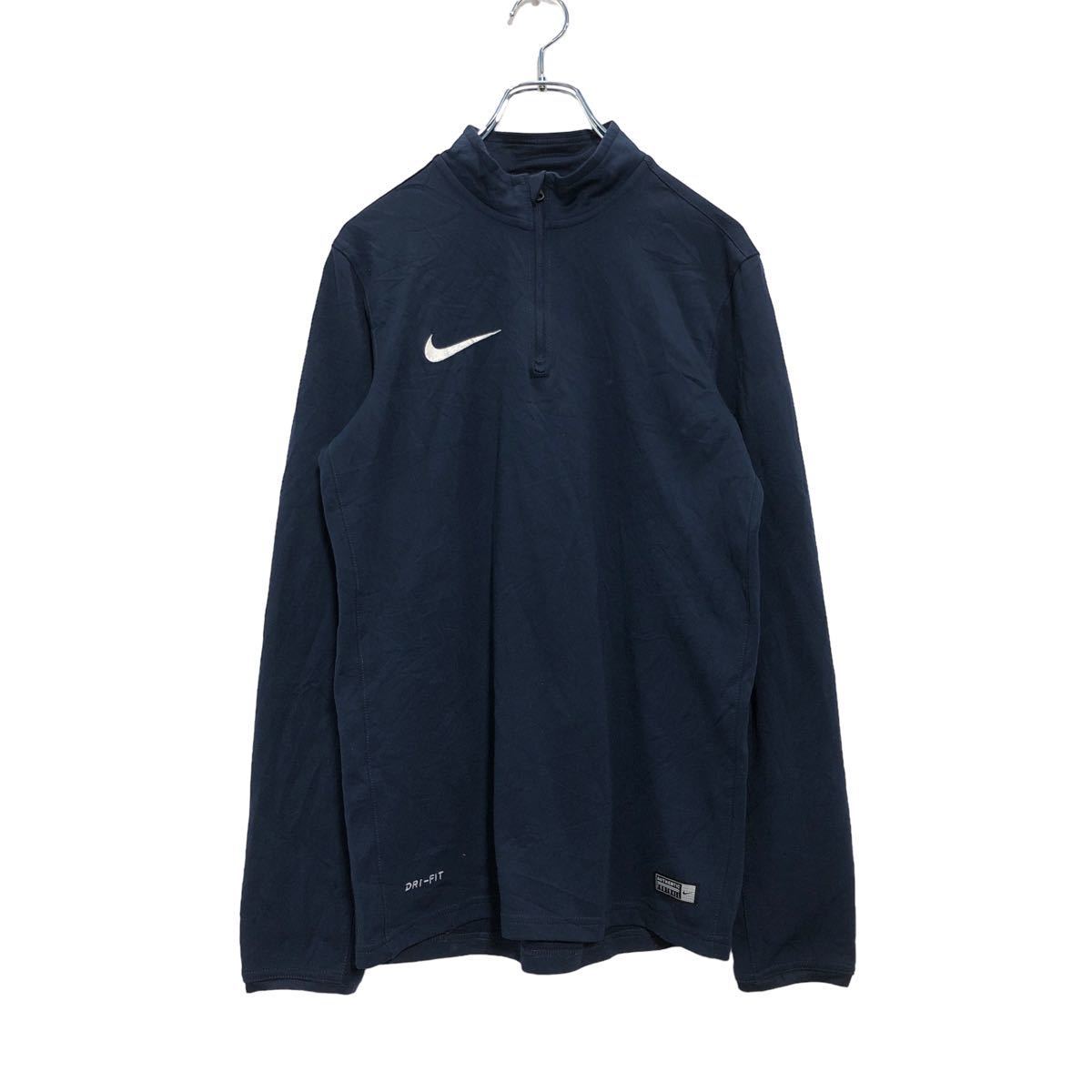 NIKE DRI-FIT half Zip jersey S size Nike sport navy blue navy old clothes . America buying up a504-6373