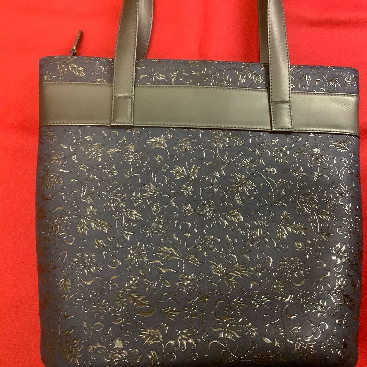 未使用 印伝(INDEN-YA)印傳屋 手提げバッグ ファスナー 価格5万前後