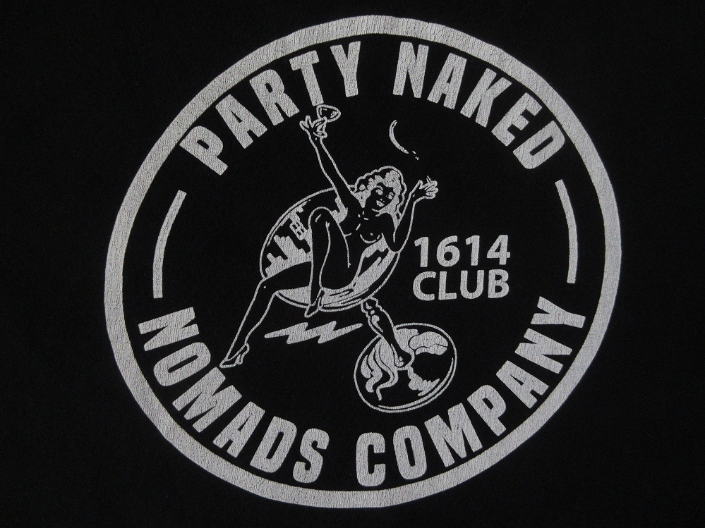 PAWN PARTY NAKED 1614 CLUB NOMADS COMPANY Tシャツ L ブラック パウン ヌード 裸体 女性 エロ アメカジ バイク スケートボード タトゥー_画像5