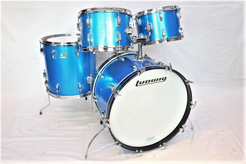 セット Vintage 70s Ludwig BigBeat BlueSilk 22,12,13,16