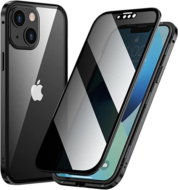 表裏 両面ガラス 覗き見防止 iPhone14 iPhone14Pro ケース アルミ バンパー マグネット式 360度 全面保護 アイフォン14プロ ケース_画像8