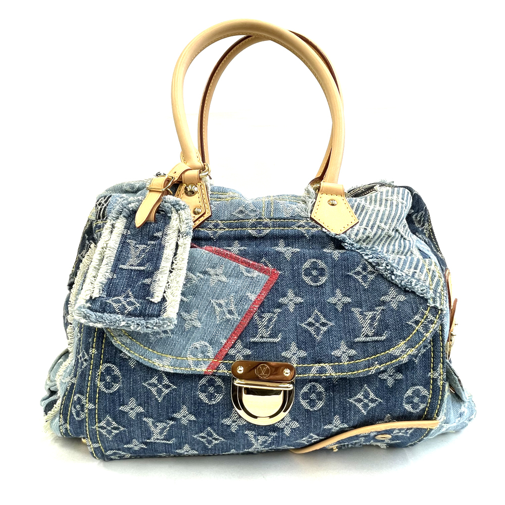 【中古】ルイヴィトン LOUIS VUITTON　モノグラムデニム パッチワーク ボウリィ トートバッグ M95376