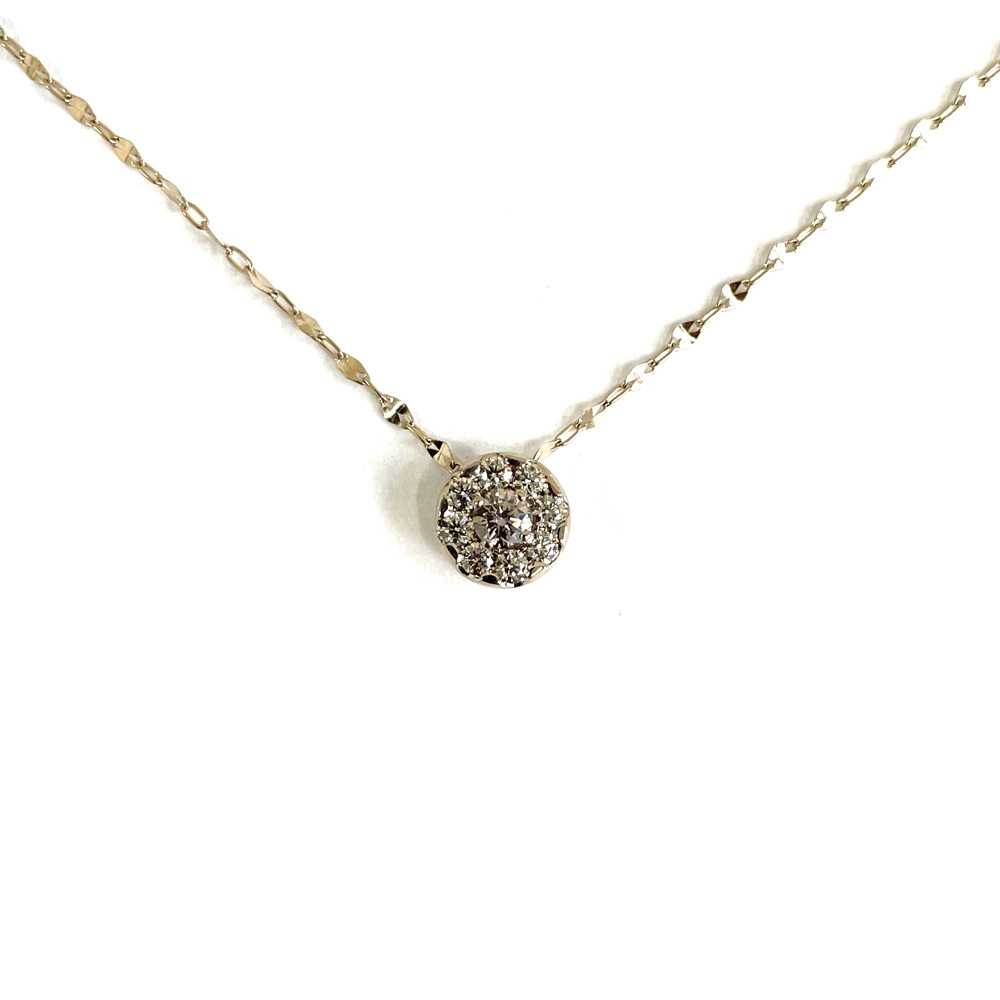 カシケイ Kashikey K18 ダイヤ ネックレス D 0.25ct ブラウンダイヤ