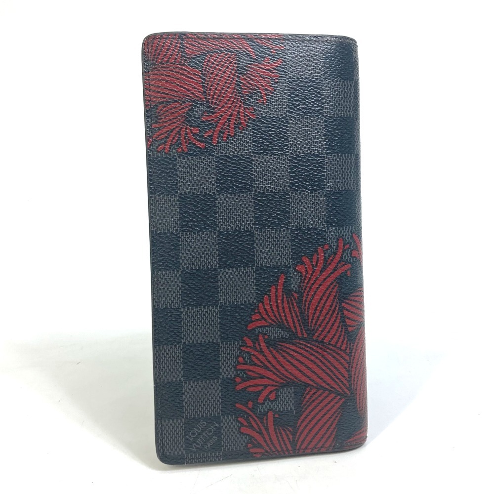 LOUIS VUITTON ルイヴィトン N41676 ダミエグラフィット ポルトフォイユ ブラザ クリストファーネメス 二つ折り 長財布 【中古】美品_画像2