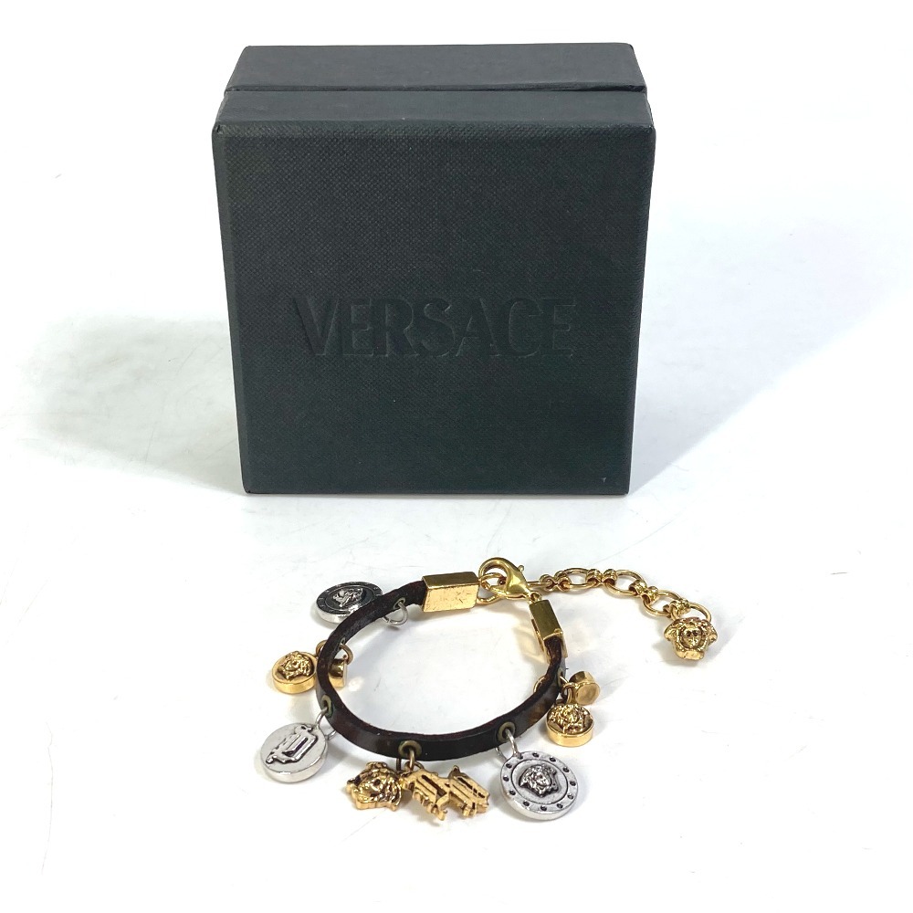 VERSACE ヴェルサーチ アクセサリー メデューサ コイン ブレスレット メタル ブラック レディース【中古】_画像10