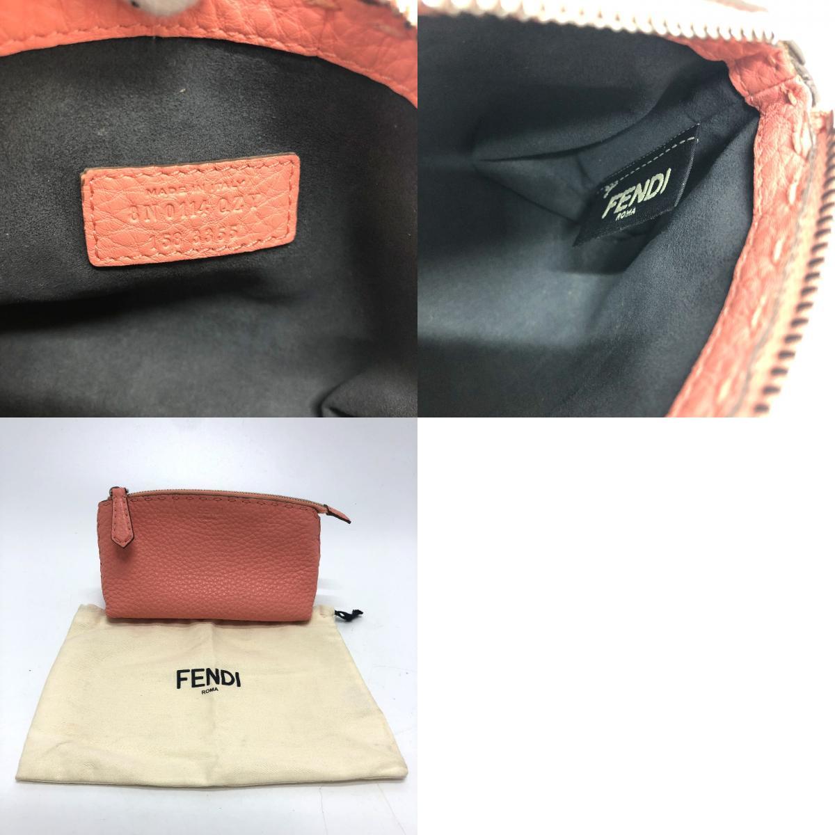 FENDI フェンディ 8N0114 セレリア ポーチ レザー ピンク レディース【中古】_画像10