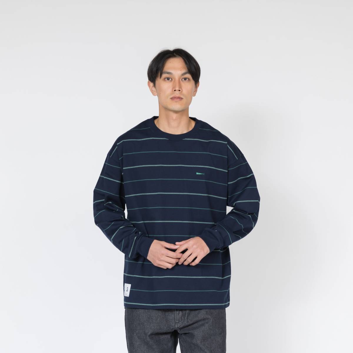 希少★新品本物【紺★3】★HORIZONTAL MULTI STRIPE LS ホライゾン ストライプ 正規店購入 ディセンダント 限定 入手困難 Descendant 23SS_画像8