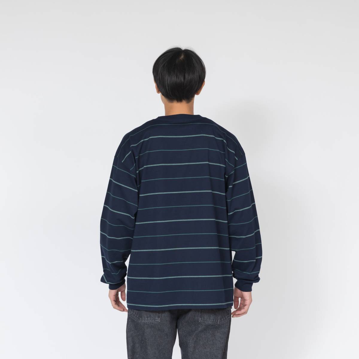 希少★新品本物【紺★3】★HORIZONTAL MULTI STRIPE LS ホライゾン ストライプ 正規店購入 ディセンダント 限定 入手困難 Descendant 23SS_画像9