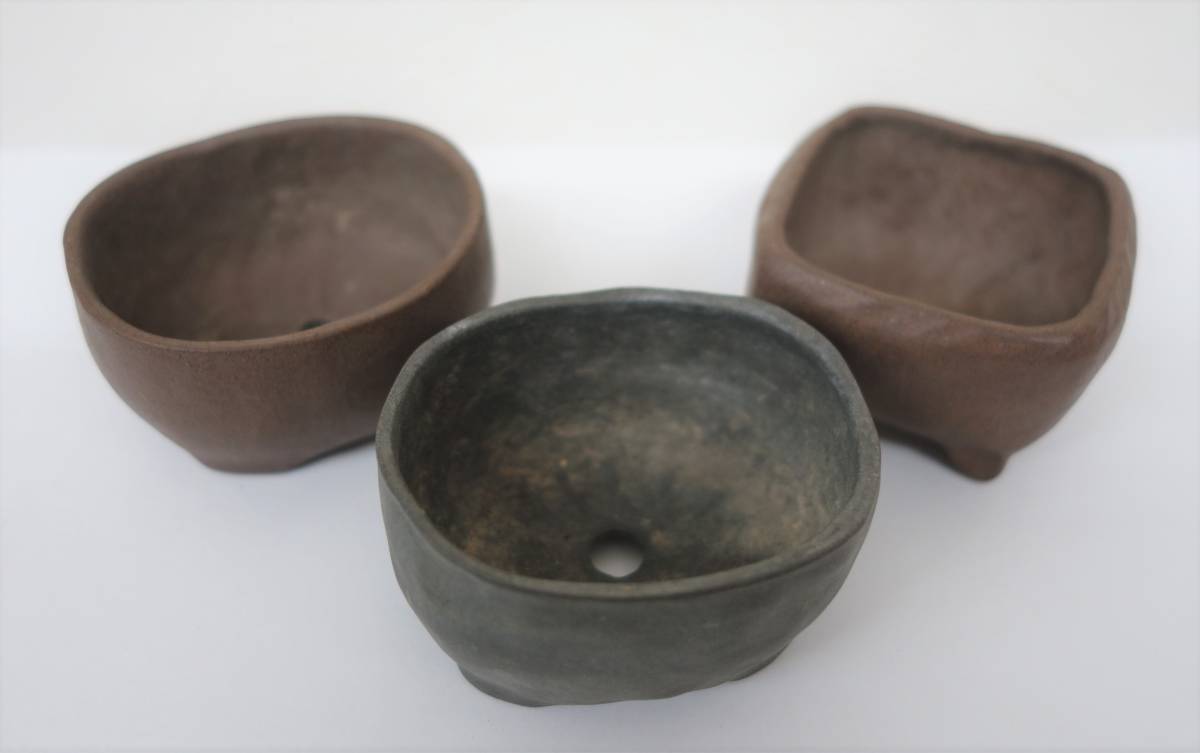  tradition industrial arts industrial arts fine art * old bonsai pot plant pot legume pot small bowl ellipse angle * one .. other 9 point ...* bonsai tray . mini bonsai planting plant flower ornament old tool 