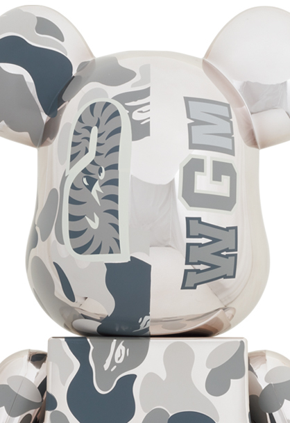 BE@RBRICK CAMO SHARK SILVER シルバー 1000% ベアブリック