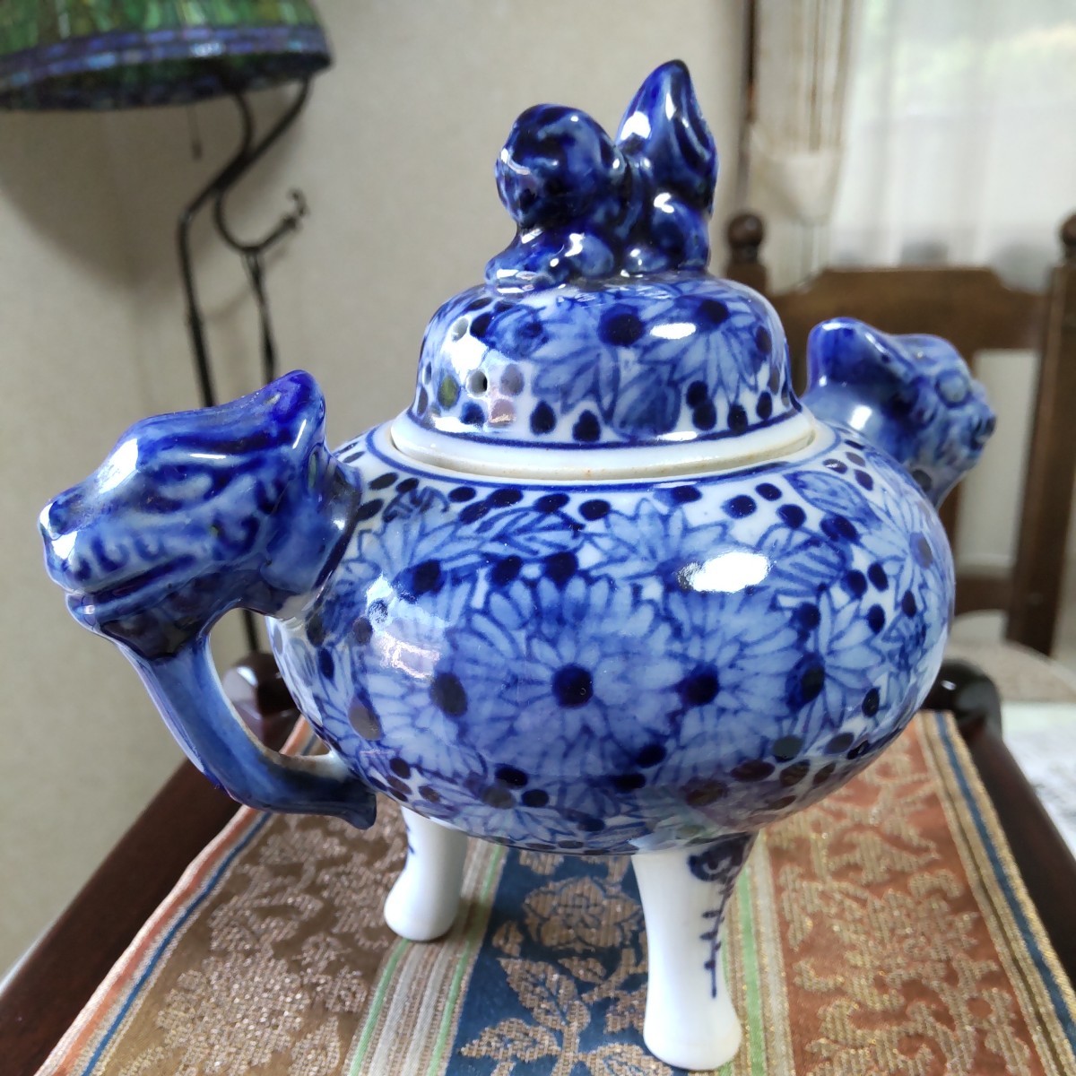  Kutani censer blue and white ceramics dragon . dragon chrysanthemum lion un- . length .. .. thing . except ... god dragon hand .. three pair beautiful goods antique 
