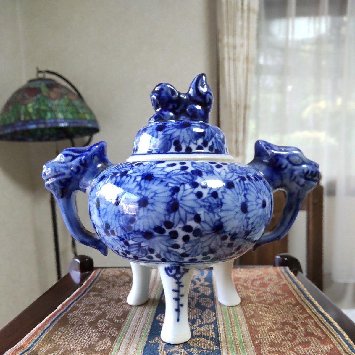  Kutani censer blue and white ceramics dragon . dragon chrysanthemum lion un- . length .. .. thing . except ... god dragon hand .. three pair beautiful goods antique 