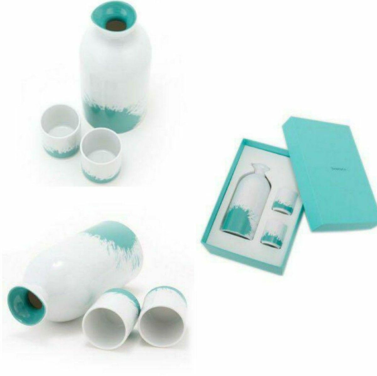 未使用品 ティファニー カラー スプラッシュ サケ セット 陶器製 未使用品 ティファニー カラー スプラッシュ サケ セット 陶器製