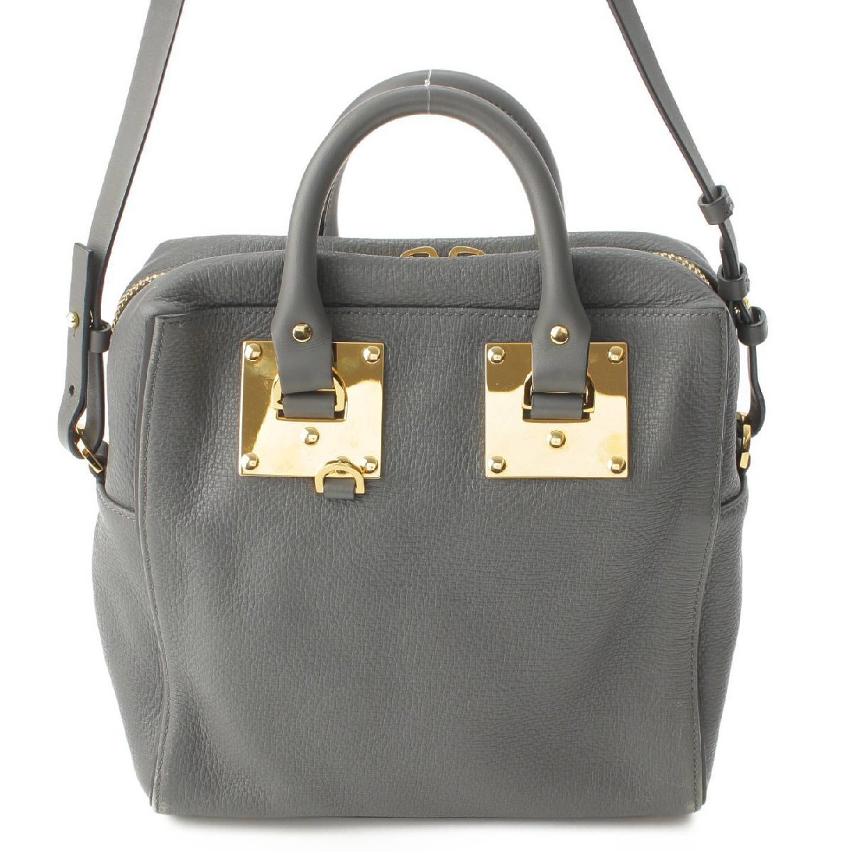 【ソフィーヒュルム】SOPHIE HULME　アルビオン 2WAY レザー ハンドバッグ グレー 【中古】【正規品保証】179226_画像1