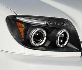 トヨタ 21系 ハイラックスサーフ 前期 LEDリング付 ライト 純正タイプ プロジェクターヘッドライト インナーブラック 左右セット 新品_画像5
