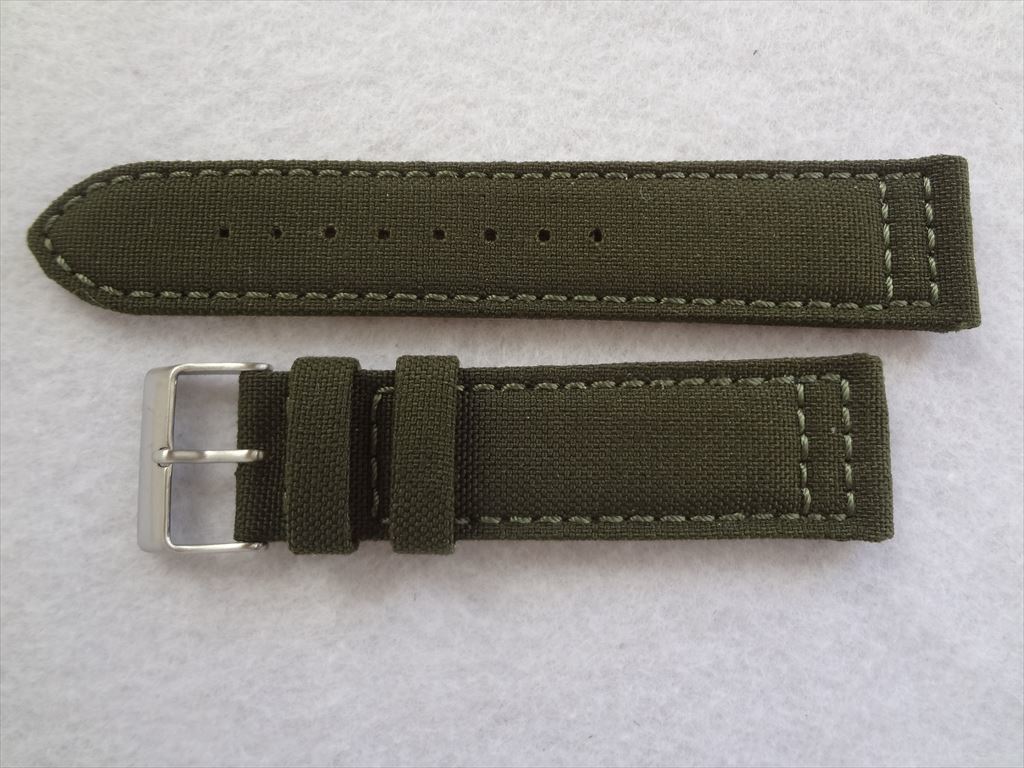 腕時計バンド 22mm 緑 コーデュラ CORDURA(ナイロンより耐久性あり) 時計ベルト グリーン Hadley Roma _画像1