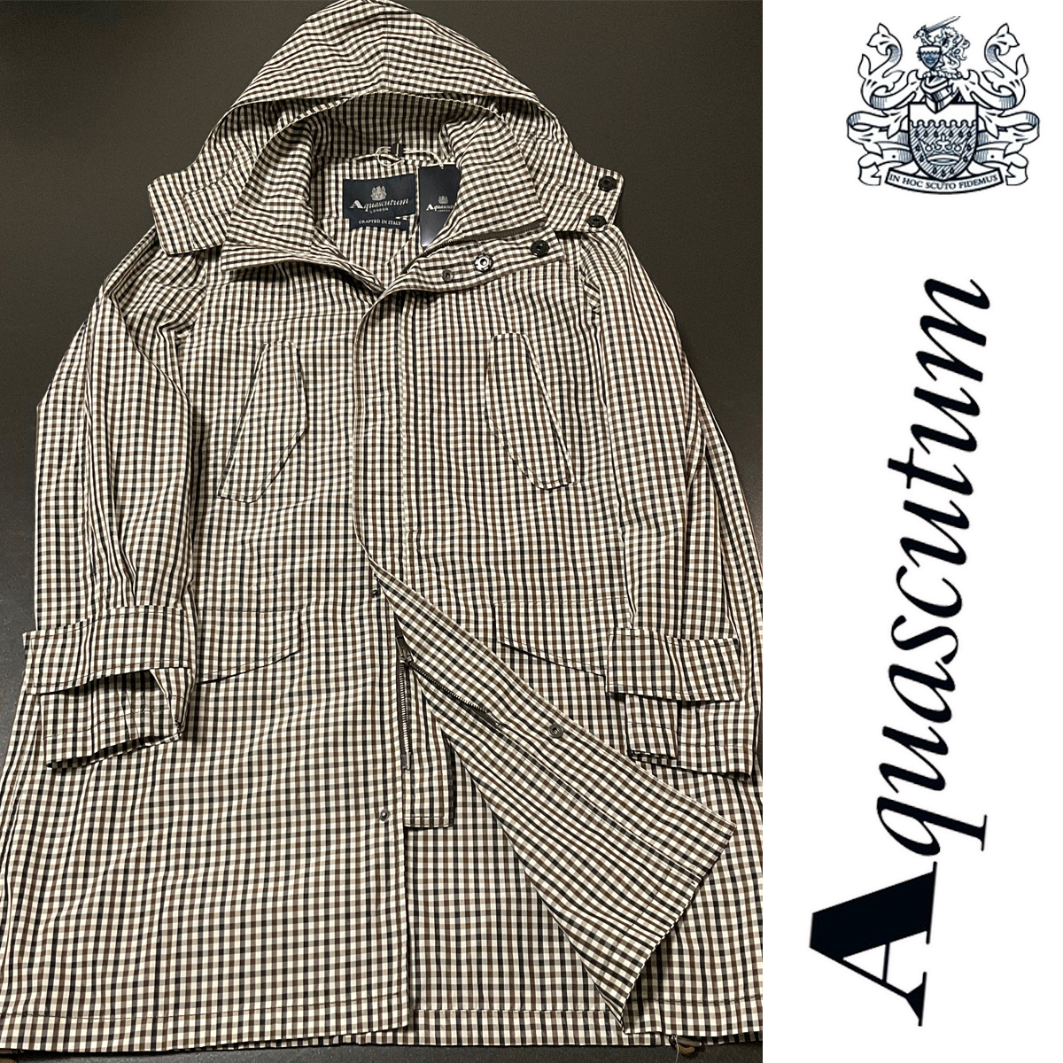 AQ25M 新品!12.6万 イタリア製 Aquascutum アクアスキュータム フード