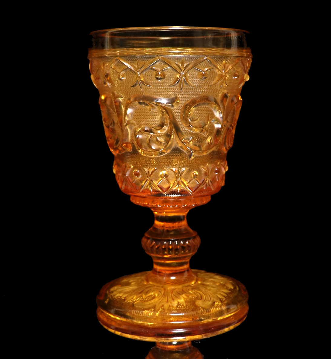 オールド・バカラ (BACCARAT) 1840年 貴重 グラス 琥珀色 大型 13cm