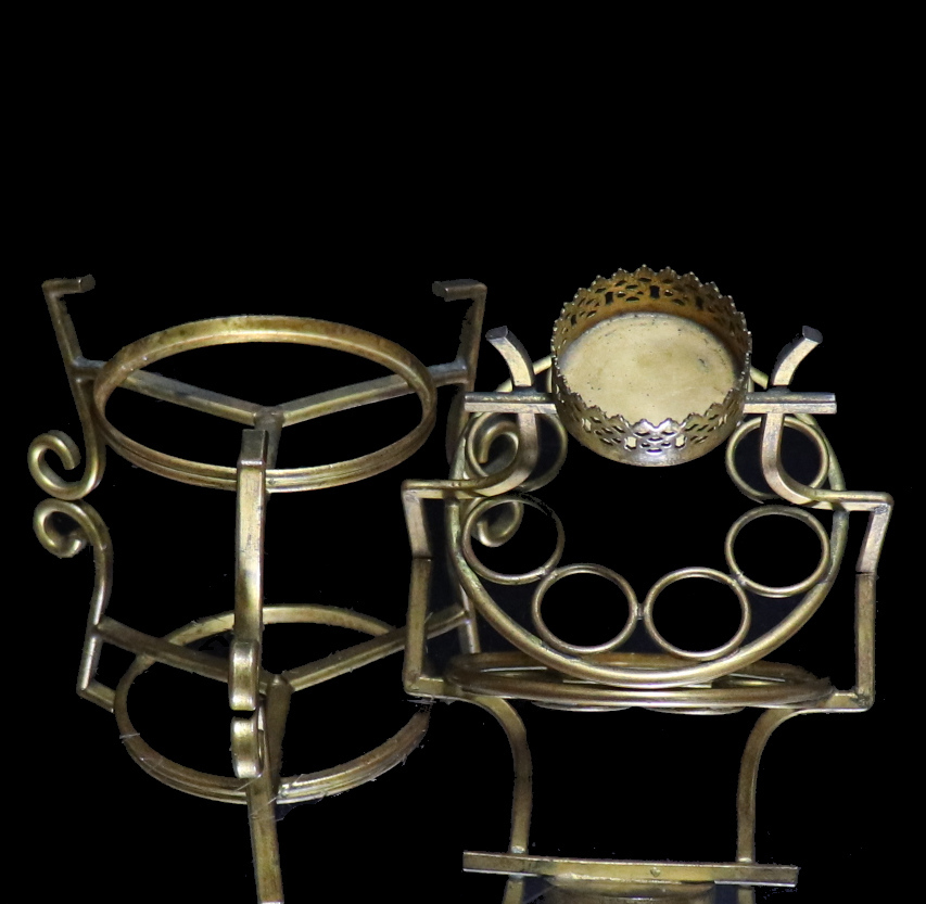 オールド・バカラ(BACCARAT) ディアマン・ビゾー ブロンズ装飾台座