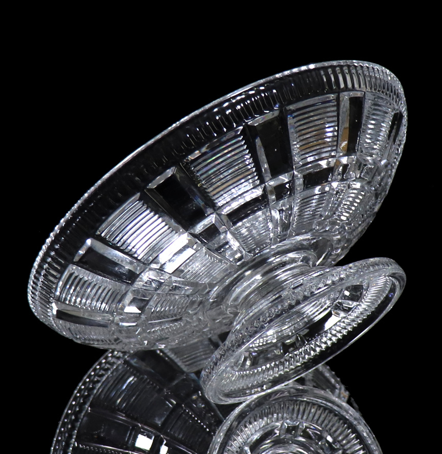 オールド・バカラ (BACCARAT) 1880年頃 大型 レア型 格子柄 フルーツ