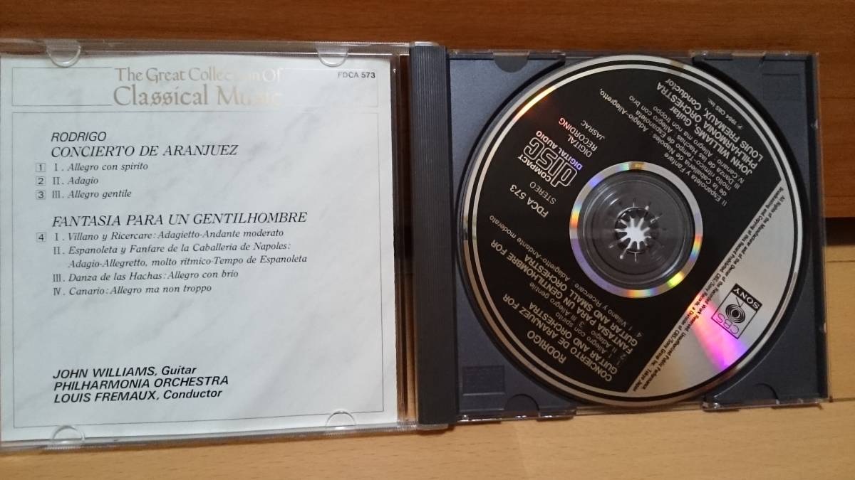 ★ロドリーゴ　　★アランフェス協奏曲～ある貴紳のための幻想曲　CD　1984年盤　廃盤_画像3