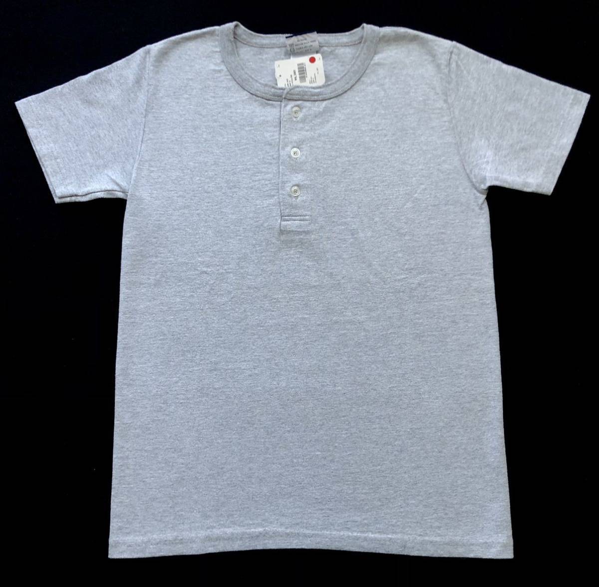 新品 定価6380円 USA製 グッドウェア ヘンリーネック Tシャツ　　スリムフィット Goodwear MADE IN USA アメリカ製 グレー M 玉7311_画像1